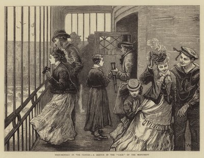 Lunedì di Pentecoste tra le nuvole, uno schizzo nella gabbia del Monumento da William Bazett Murray